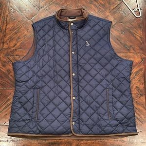 Men’s Peter Millar quilted Navy/Chocolate brown vest, size 3XL